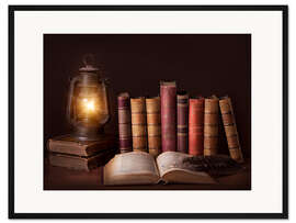 Gerahmter Kunstdruck Vintage Bücher
