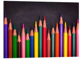 Tableau en plexi-alu Crayons de couleur