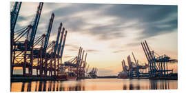 Foam board print Hamburg Harbour Sunset