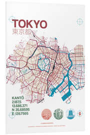 Foam board print Tokyo city map