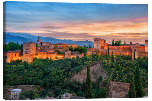 Canvas-taulu Red Alhambra in the Evening