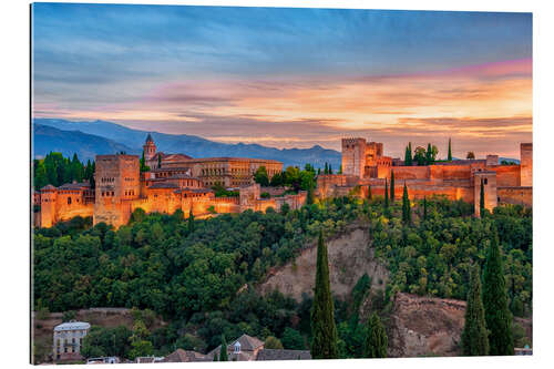 Gallery Print Rote Alhambra am Abend