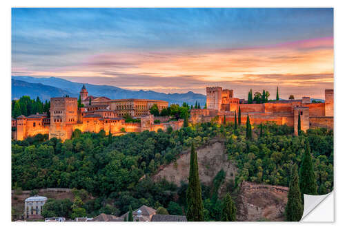 Wall sticker Red Alhambra in the Evening