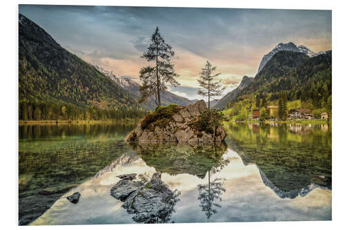 Cuadro de PVC Hintersee at an evening in spring