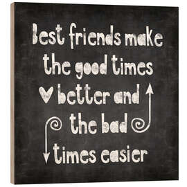 Wood print Best friends