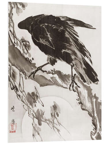 Foam board print Crow and the Moon