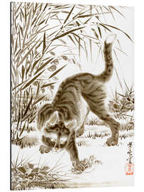 Magnettafel Katze fängt einen Frosch