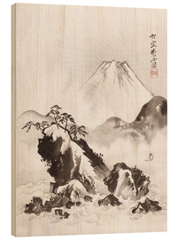 Tableau en bois  Mont Fuji - Kawanabe Kyosai