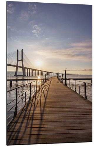 Aluminiumsbilde Vasco da Gama Bridge Lisbon