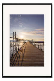 Gerahmter Kunstdruck Vasco da Gama Brücke Lissabon