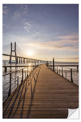 Självhäftande poster Vasco da Gama Bridge Lisbon