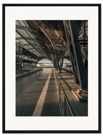 Gerahmter Kunstdruck Leipzig Hauptbahnhof im Sonnenlicht