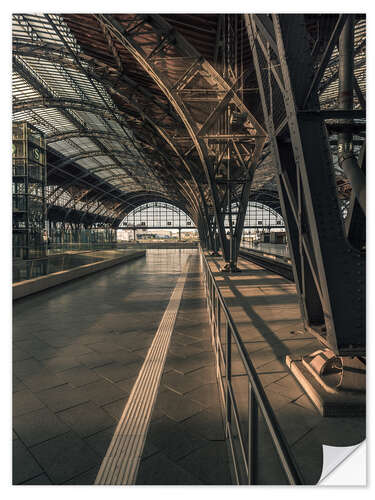 Selvklebende plakat Leipzig Hauptbahnhof in the sunlight