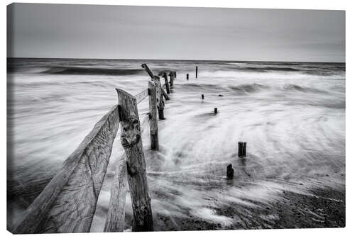 Canvas print Stormy Baltic Sea (monochrome)