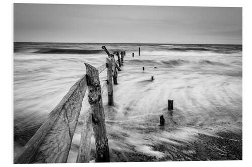 Hartschaumbild Stürmische Ostsee (monochrom)