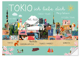 Selvklebende plakat Tokio ich liebe dich