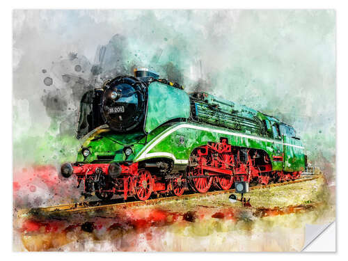 Wall sticker Steam locomotive 18 201, the fastest steam locomotive in the world