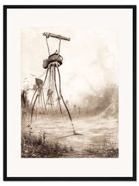 Gerahmter Kunstdruck Marsianer in einer Linie 