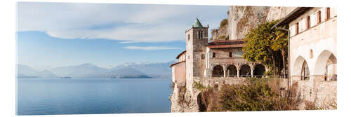 Acrylic print Famous Santa Caterina del Sasso monastery, Lake maggiore, Italy