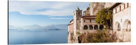 Aluminium print Famous Santa Caterina del Sasso monastery, Lake maggiore, Italy