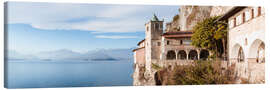 Canvas print Famous Santa Caterina del Sasso monastery, Lake maggiore, Italy