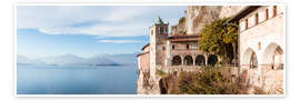 Poster Famous Santa Caterina del Sasso monastery, Lake maggiore, Italy