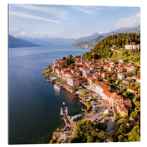 Tableau en plexi-alu Aerial view of Bellagio on beautiful lake Como