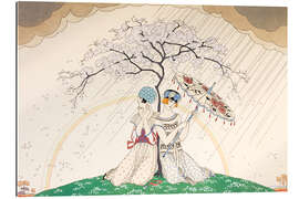 Gallery print Two women sheltering from the rain, under a tree