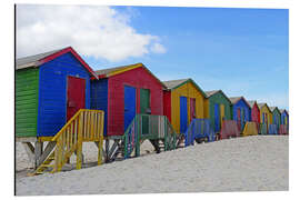 Aluminium print Bunter Strandhütten in Muizenberg