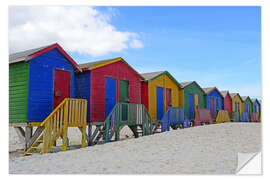 Vinilo para la pared Bunter Strandhütten en Muizenberg