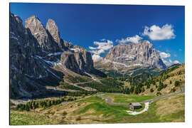 Stampa su alluminio Panorama delle Dolomiti: Sassolungo e Gruppo di Sella