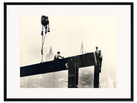 Gerahmter Kunstdruck Bau des Empire State Building