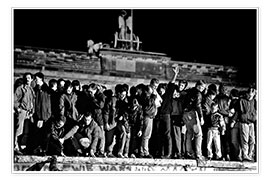 Poster  Foule célébrant la chute du mur de Berlin