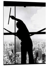 Quadro em plexi-alumínio Empire State Window Washer