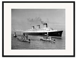 Gerahmter Kunstdruck Normandie In NYC Harbor