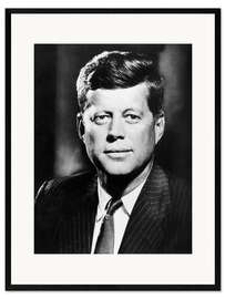 Plakat artystyczny premium w ramie John Fitzgerald Kennedy