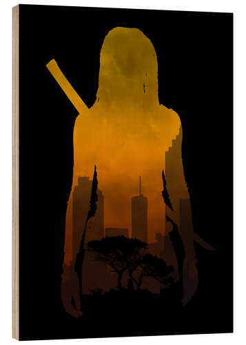 Wood print The Walking Dead - Michonne - Alternative fanart