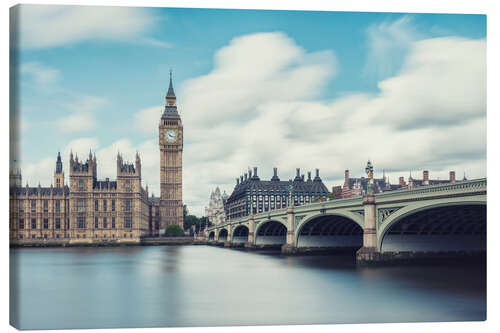 Tableau sur toile Big Ben et le pont de Westminster à Londres