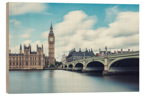 Cuadro de madera Londres, el Big Ben y el puente de Westminster