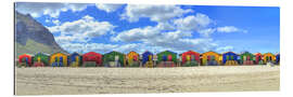 Quadro em plexi-alumínio Colorful beach houses in Muizenberg