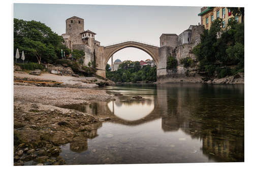 Hartschaumbild Stari Most Bosnien am Morgen