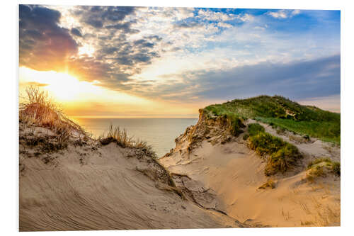 Foam board print Sunset in the dunes at Lonstrup