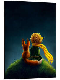 Magnettafel Kleiner Prinz und Fuchs bei Nacht