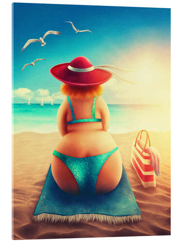 Acrylglas print Chubby on the beach