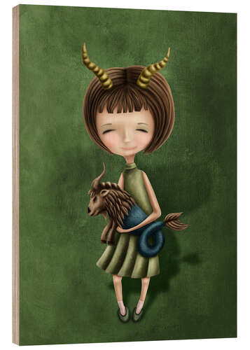 Trätavla Capricorn