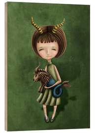 Trätavla Capricorn