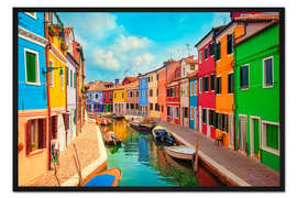 Gerahmter Kunstdruck Burano, eine Insel in der venezianischen Lagune