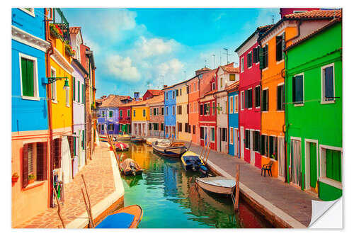 Selvklebende plakat Burano, an island in the Venetian Lagoon