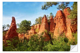 Selvklebende plakat Ochre rocks in Roussillon,Provence