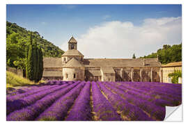 Sticker mural Senanque Abbey with lavender fields